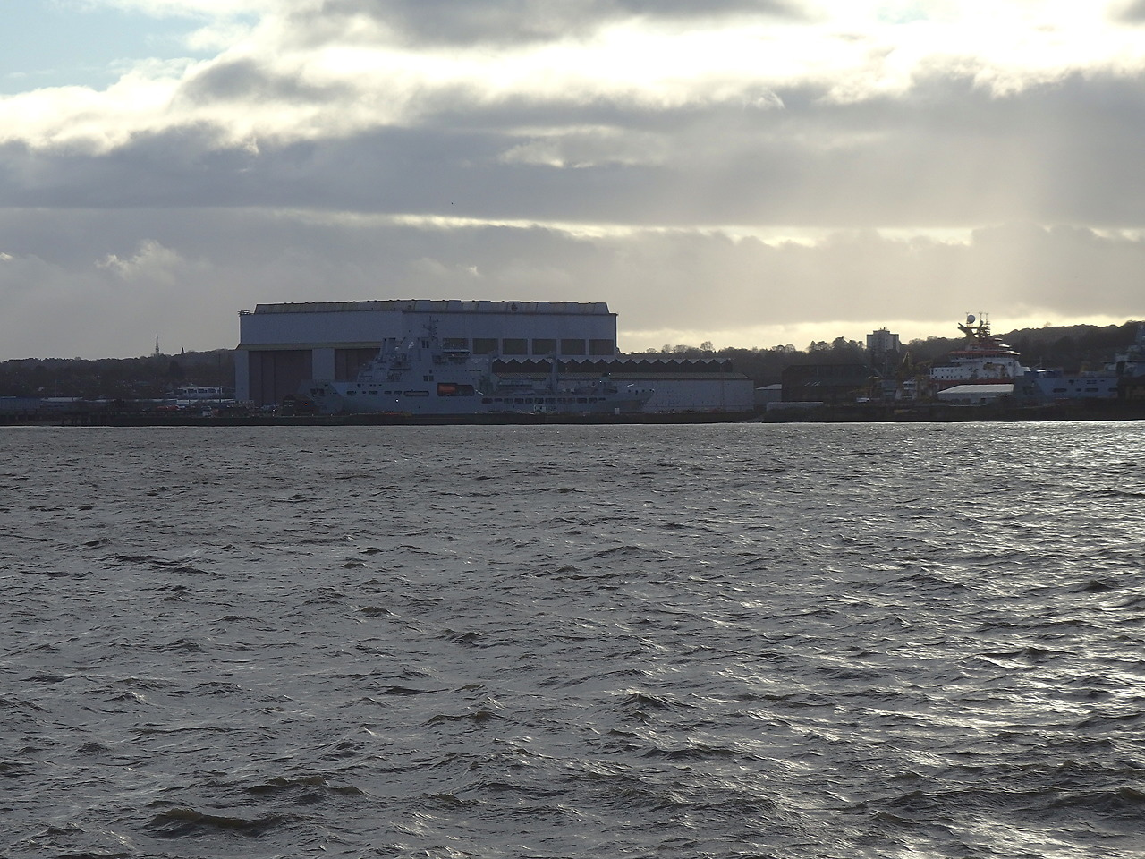 Cammell Laird shipyard on the Mersey at Birkenhead