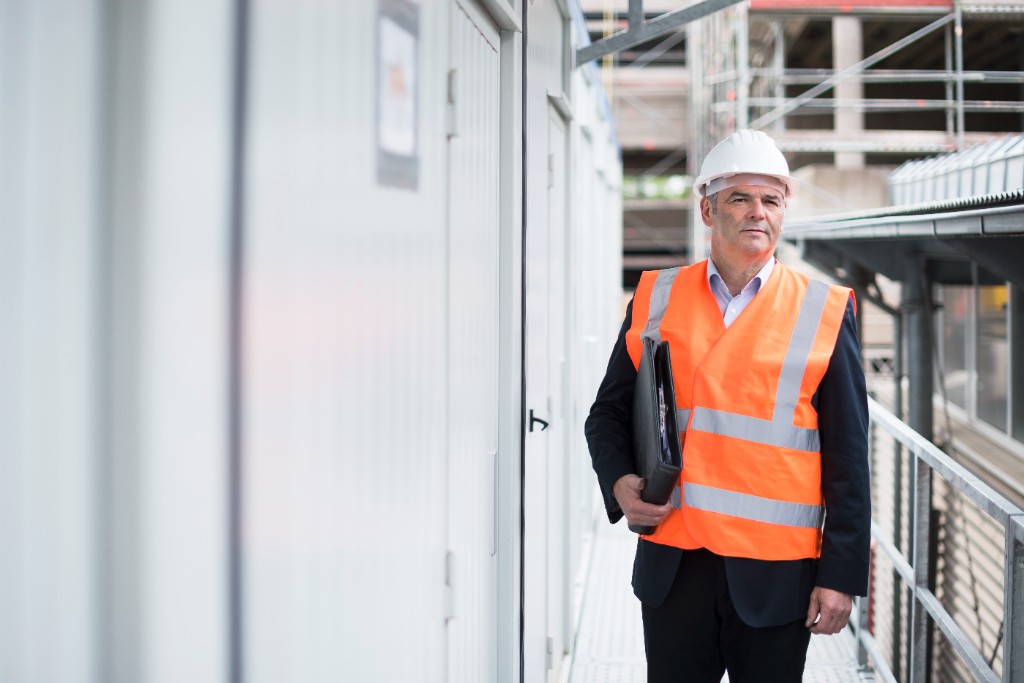 Site manager on a construction project, contractor accommodation on the Wirral