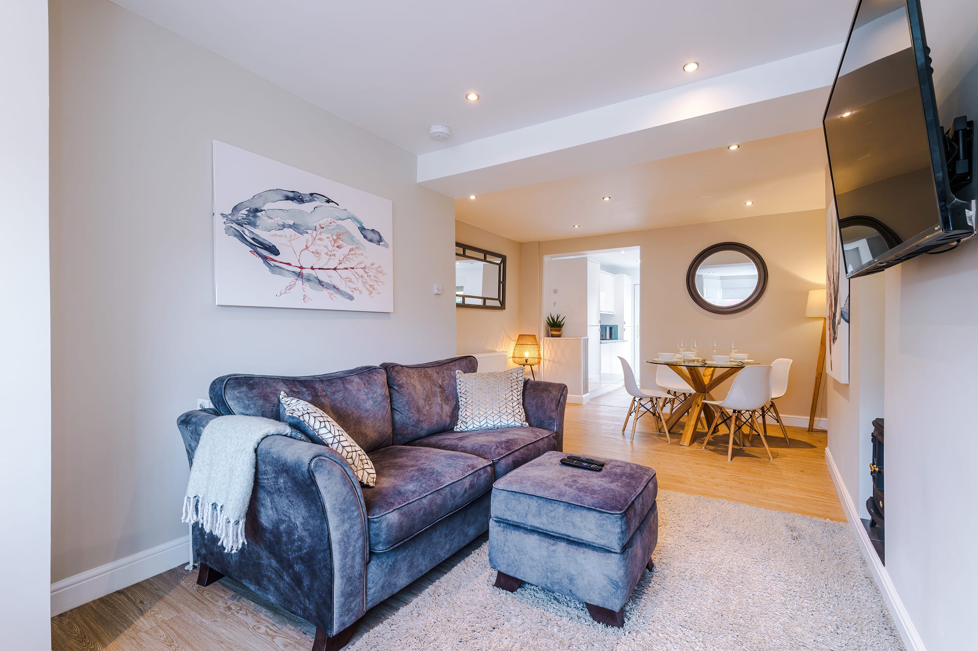 Patricia Place open plan lounge and dining area — Wirral Stays serviced accommodation